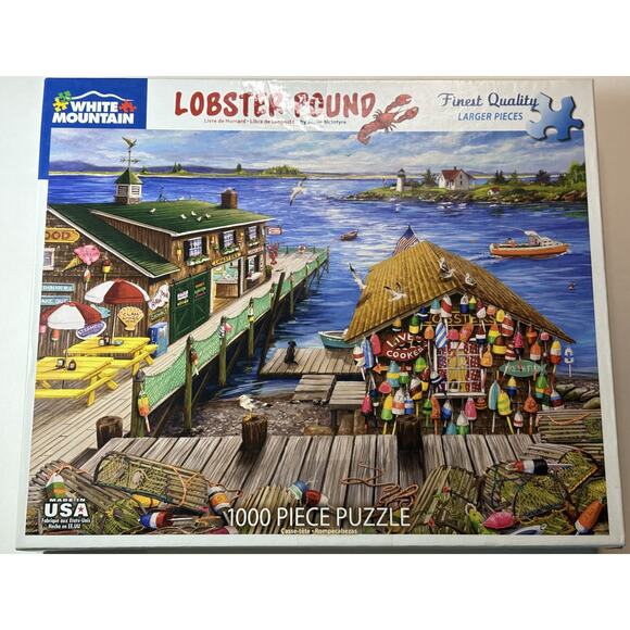 Lobster Pound 1000 Piece Jigsaw Puzzle 24 x 30 Seaside by White Mountain NEW vn - Picture 1 of 1